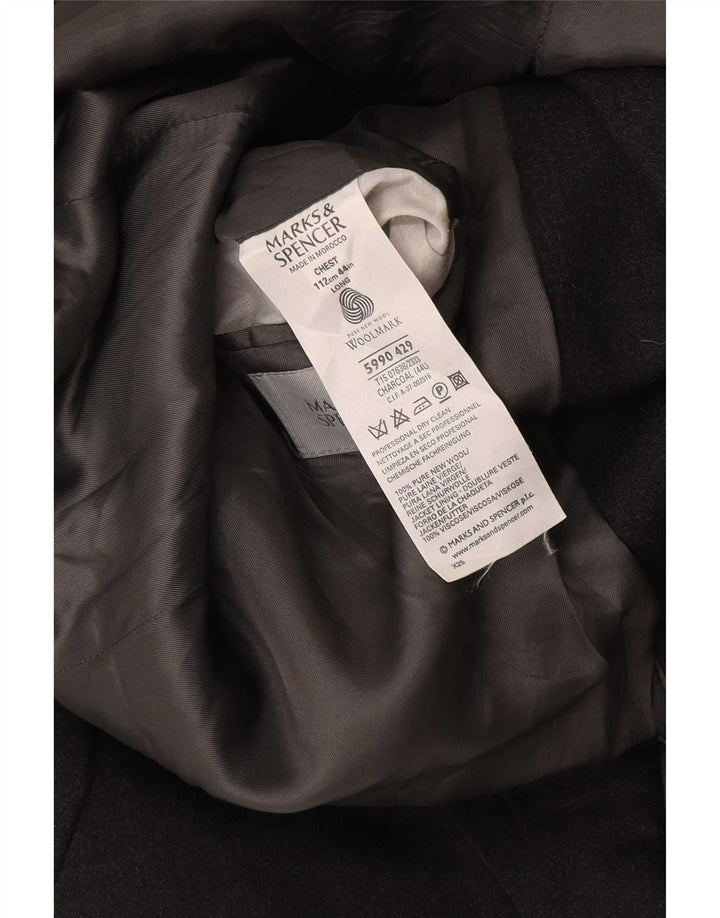 Marks & Spencer Mens 2 Button Blazer Jacket UK 44 XL Grey New Wool
