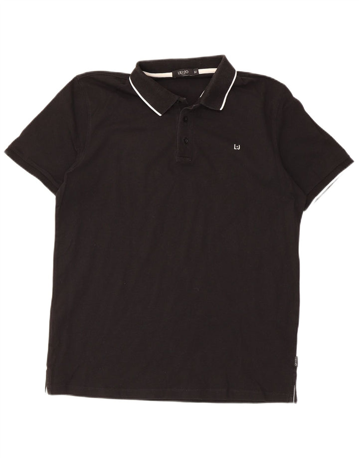 Liu Jo Mens Polo Shirt Medium Black Cotton
