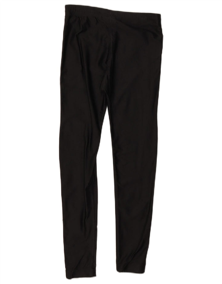 Reebok Womens Leggings UK 12 Medium Black Colourblock Polyester