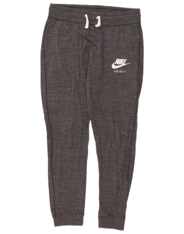 Nike Womens Tracksuit Trousers Joggers UK 14 Medium Grey Flecked Cotton