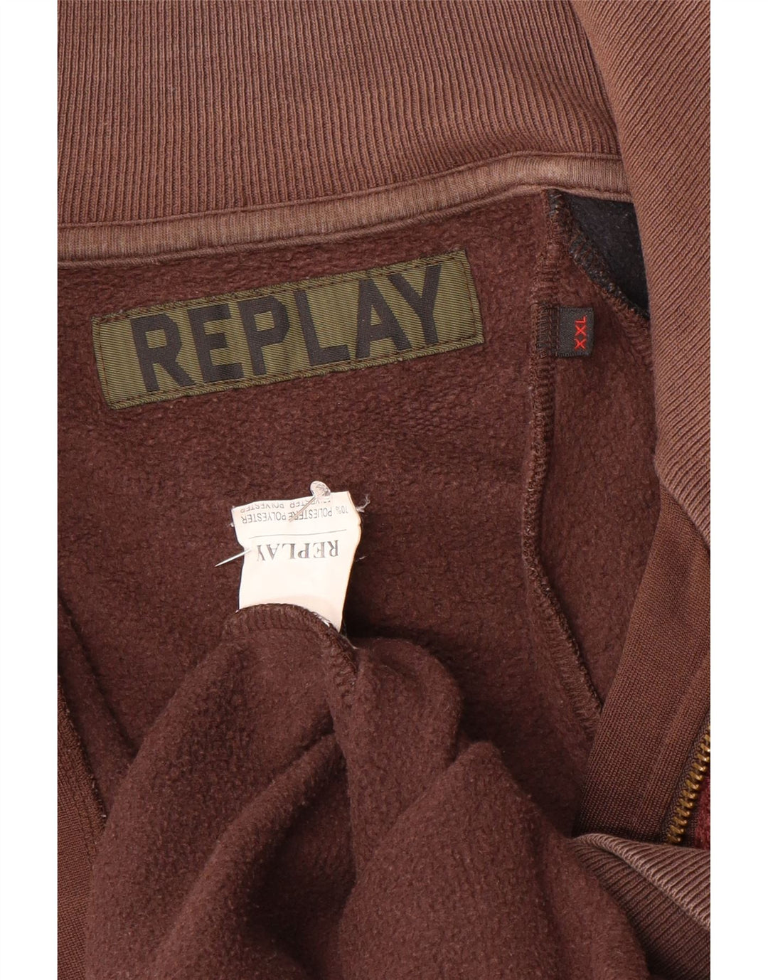 Replay Mens Graphic Tracksuit Top Jacket 2XL Brown Colourblock Polyester