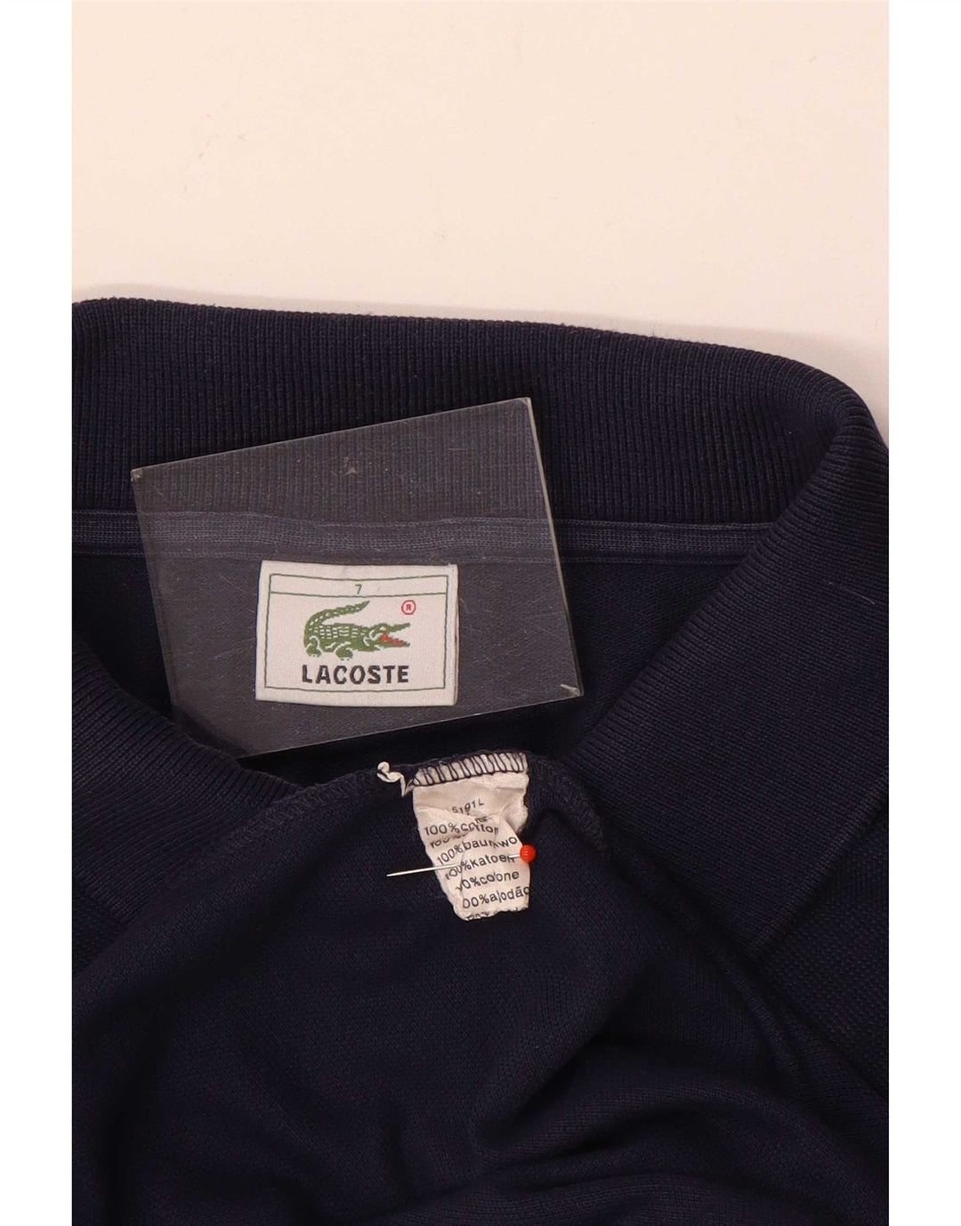 Lacoste Mens Polo Shirt Size 7 2XL Navy Blue Cotton
