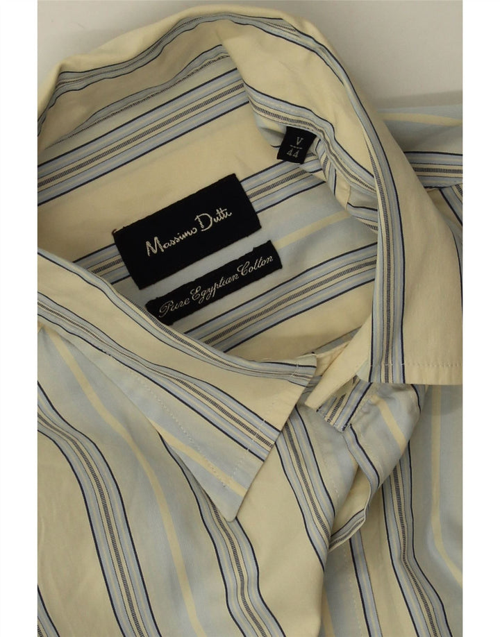 Massimo Dutti Mens Shirt EU 44 XS Yellow Striped