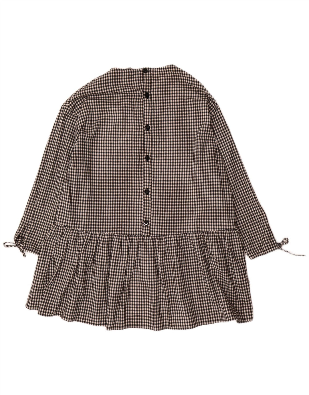 Zara Womens 3/4 Sleeve Oversized Basic Dress UK 10 Small Black Gingham
