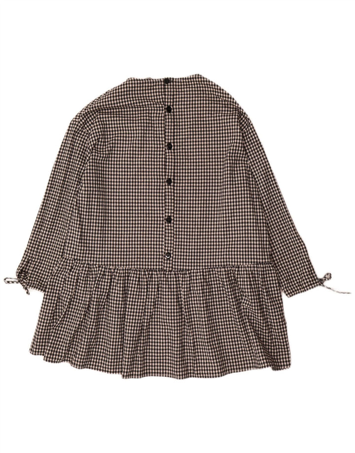 Zara Womens 3/4 Sleeve Oversized Basic Dress UK 10 Small Black Gingham