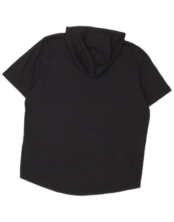 Under Armour Mens Short Sleeve Hoodie Jumper XL Black Cotton