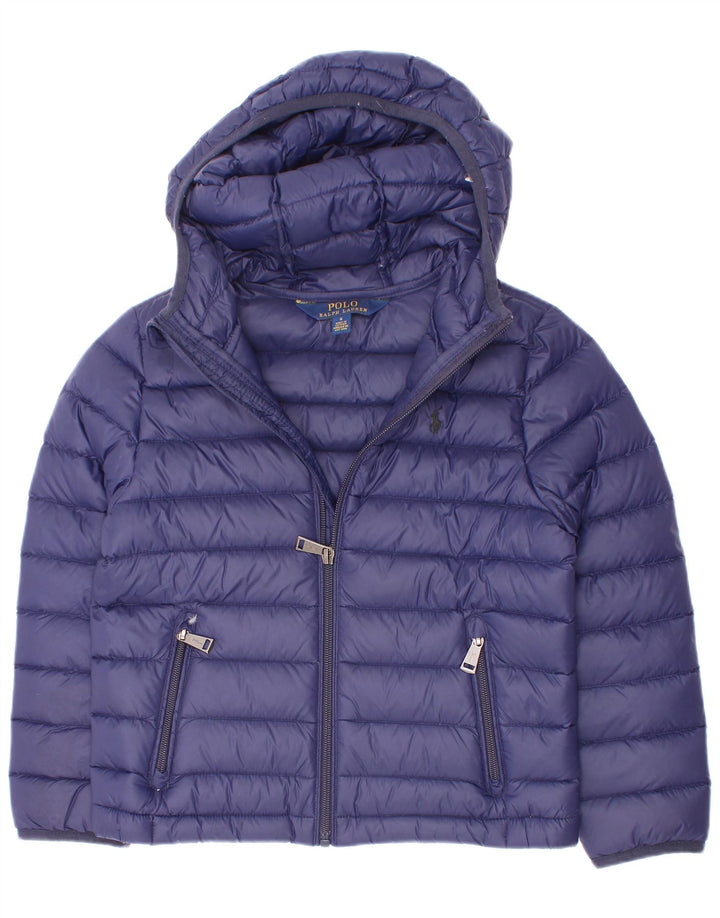 Polo Ralph Lauren Boys Hooded Padded Jacket 5-6 Years Navy Blue Polyester