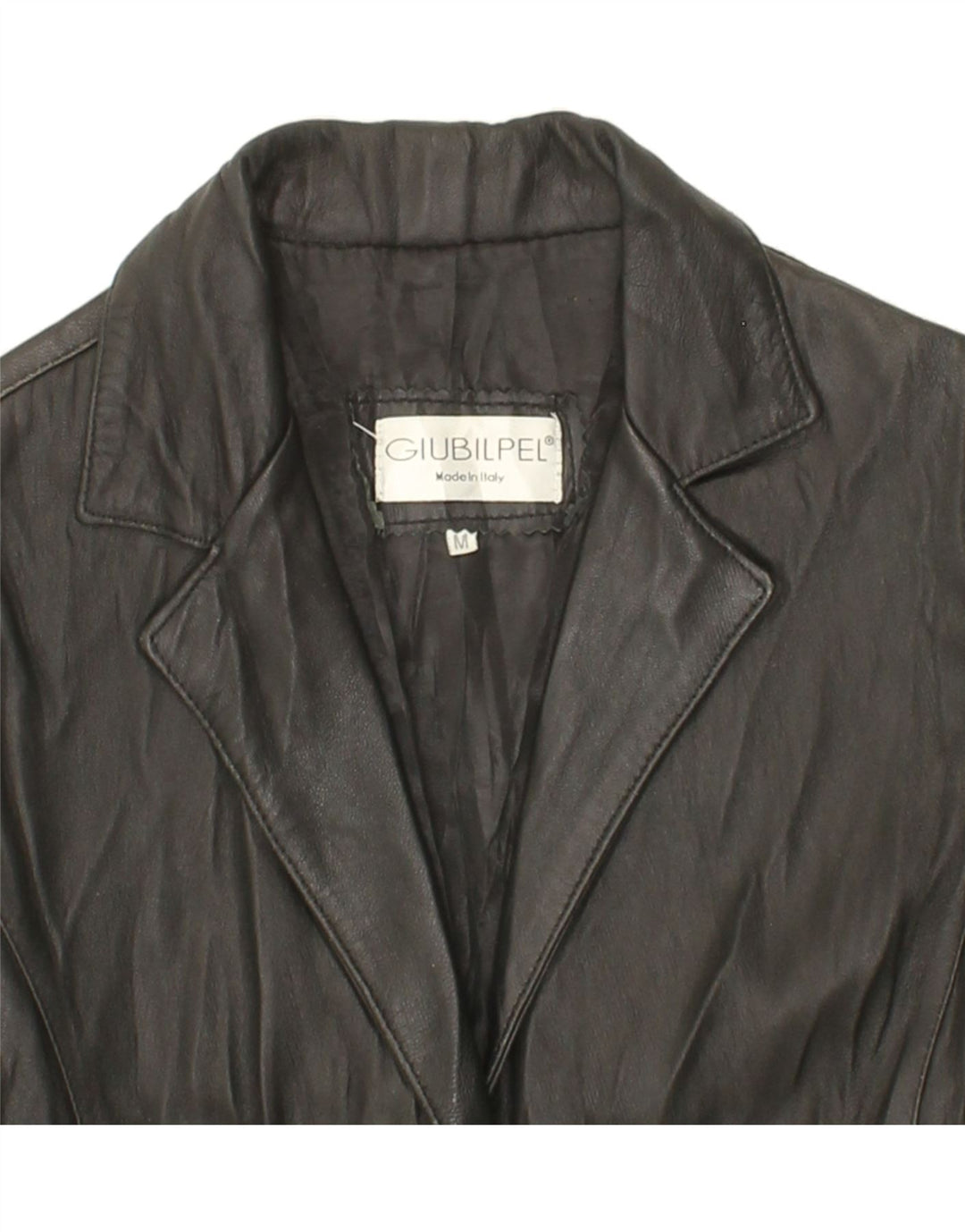VINTAGE Womens Crop Leather Jacket UK 12 Medium Black Leather Vintage Vintage and Second-Hand Vintage from Messina Hembry 