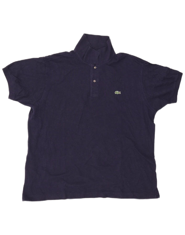 LACOSTE Mens Classic Fit Polo Shirt Size 8 3XL Navy Blue Cotton