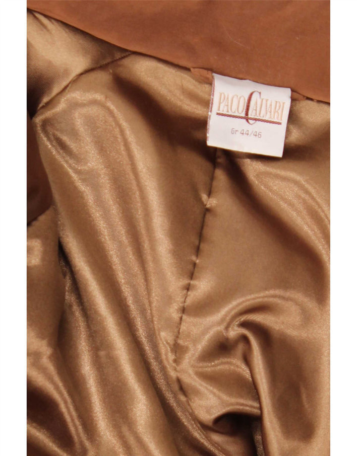 Paco Calvari Womens Oversized Overcoat IT 44/46 Large Brown Polyester
