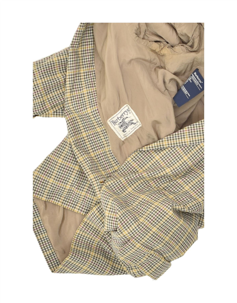 BURBERRY Womens 2 Button Blazer Jacket UK 16 Large Yellow Check Cotton | Vintage Burberry | Thrift | Second-Hand Burberry | Used Clothing | Messina Hembry 