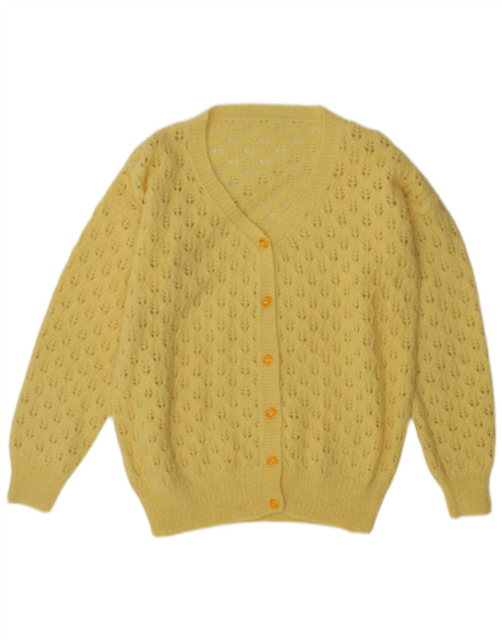 Vintage Womens Cardigan Sweater UK 12 Medium Yellow