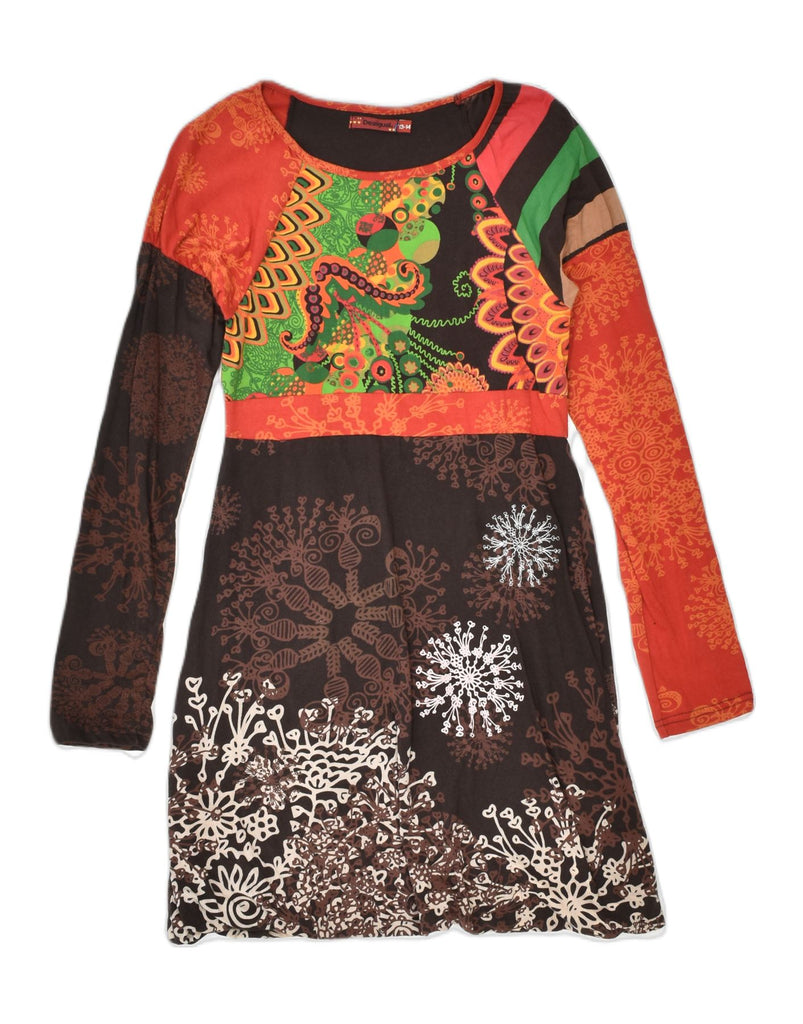 DESIGUAL Girls Long Sleeve A-Line Dress 13-14 Years Multicoloured Paisley | Vintage | Thrift | Second-Hand | Used Clothing | Messina Hembry 