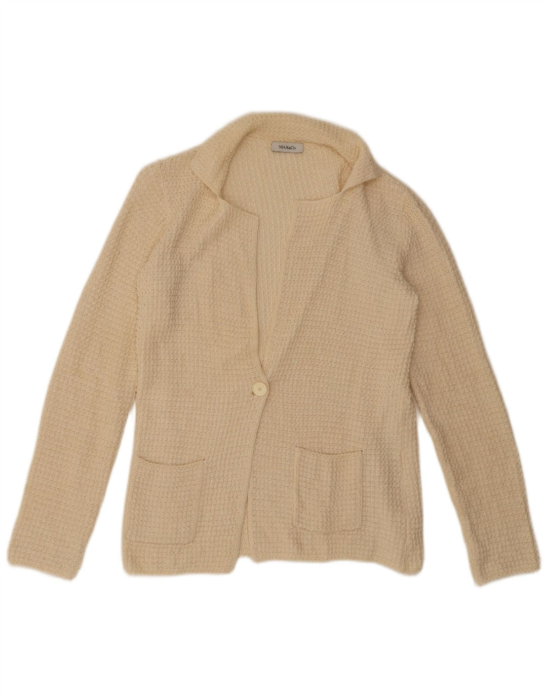 Max & Co. Womens Cardigan Sweater UK 10 Small Beige Linen