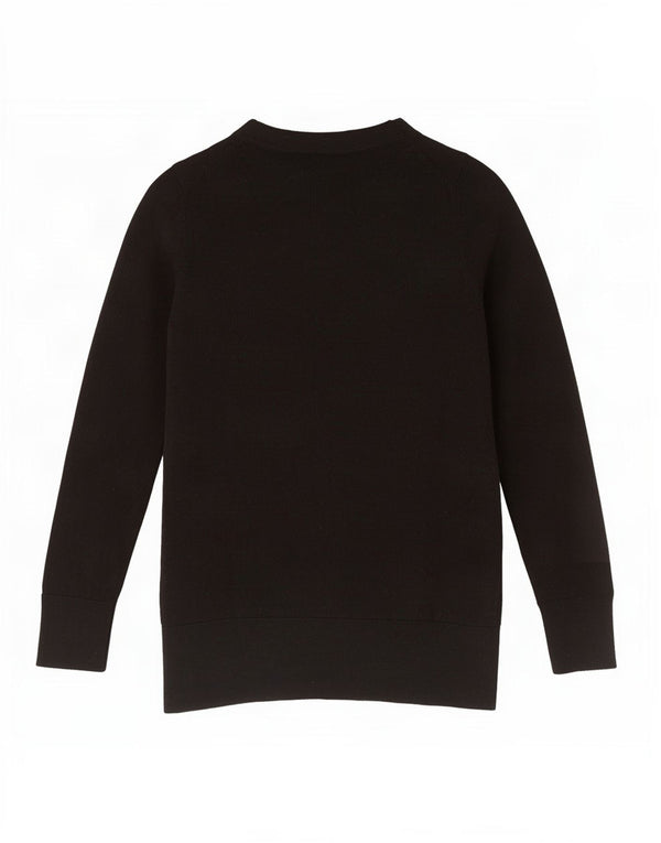 Cos Womens Crew Neck Jumper Sweater UK 6 XS Black Wool