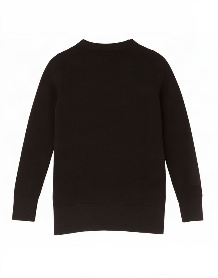 Cos Womens Crew Neck Jumper Sweater UK 6 XS Black Wool