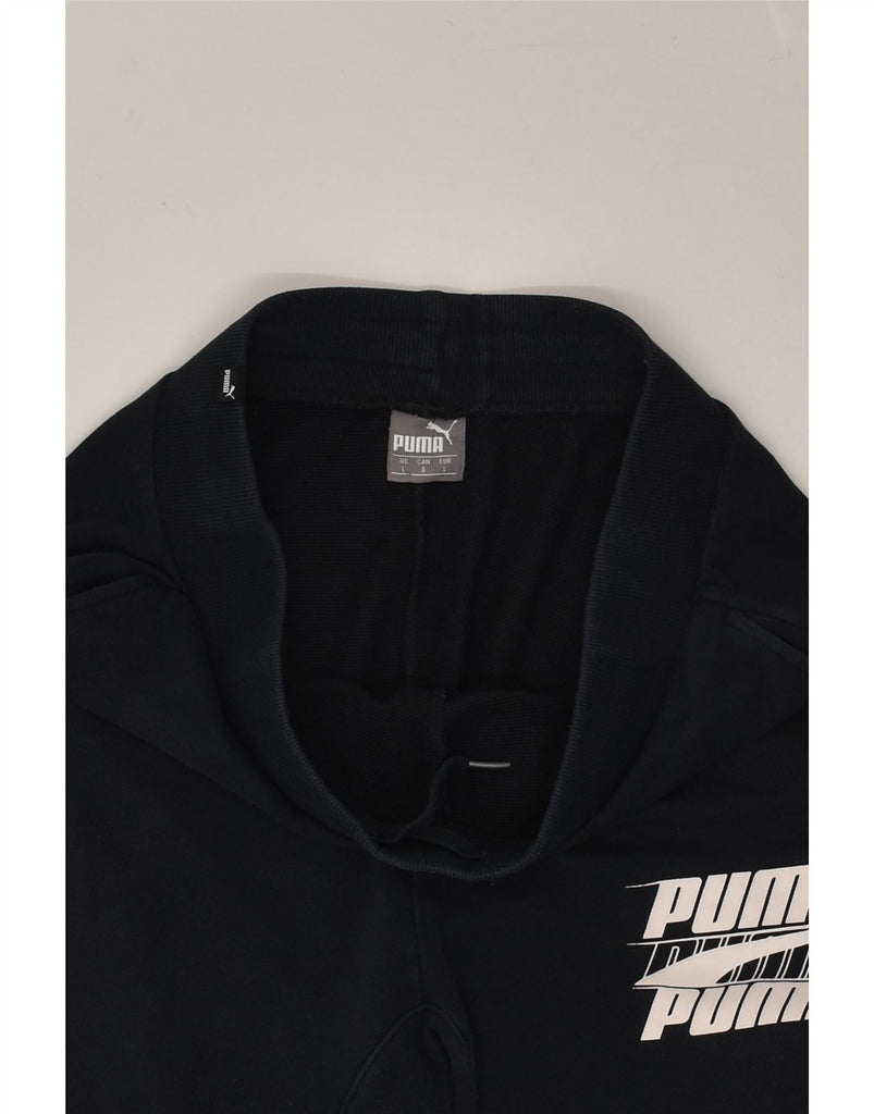 PUMA Mens Graphic Tracksuit Trousers Joggers Large Black | Vintage Puma | Thrift | Second-Hand Puma | Used Clothing | Messina Hembry 