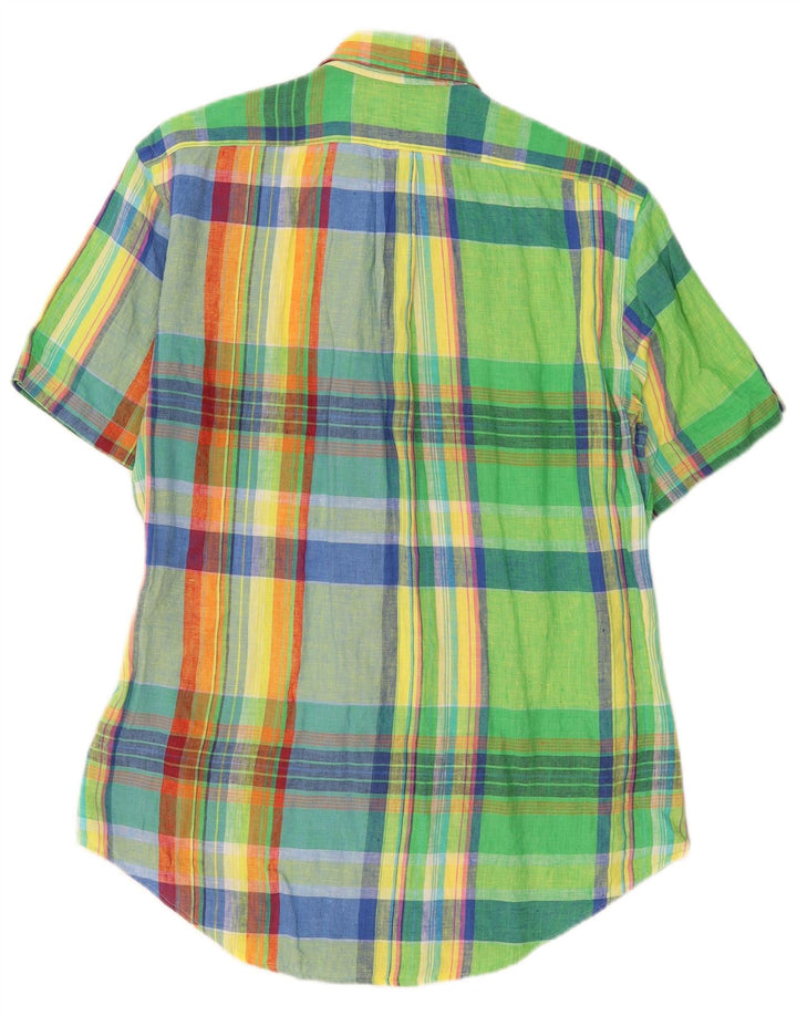 Ralph Lauren Mens Short Sleeve Shirt Medium Multicoloured Plaid Linen