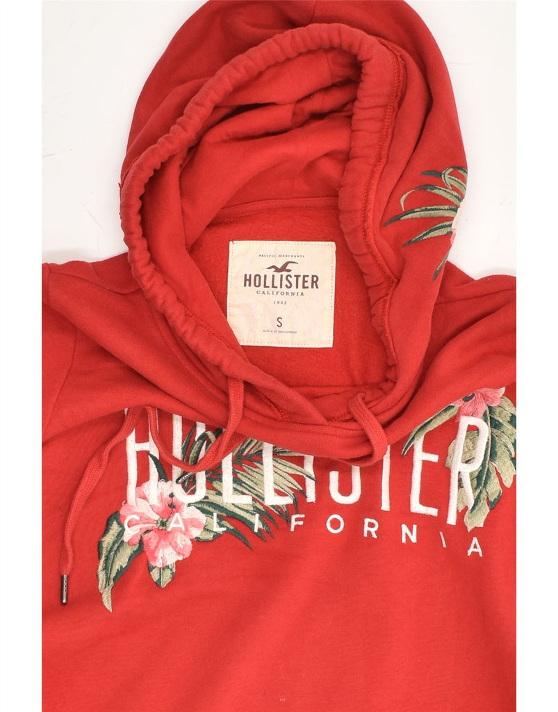 HOLLISTER Womens Graphic Hoodie Jumper UK 10 Small Red Cotton | Vintage Hollister | Thrift | Second-Hand Hollister | Used Clothing | Messina Hembry 