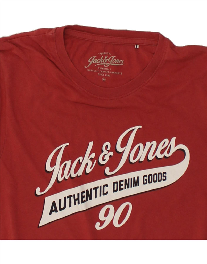 JACK & JONES Mens Graphic T-Shirt Top Medium Red Cotton | Vintage Jack & Jones | Thrift | Second-Hand Jack & Jones | Used Clothing | Messina Hembry 