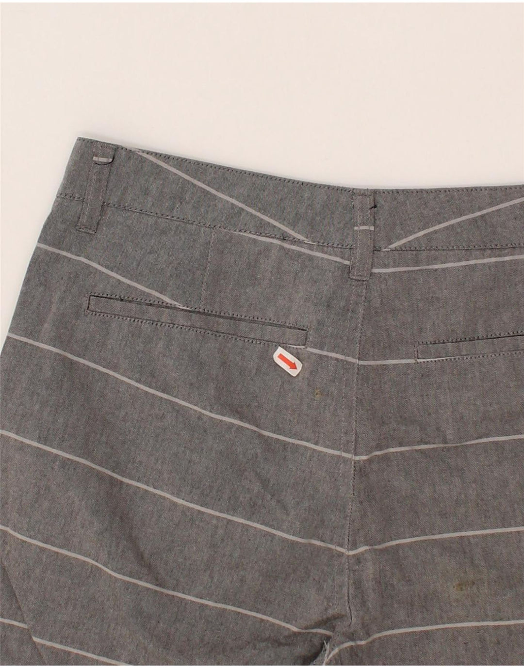 HURLEY Mens Chino Shorts W28 Small Grey Striped Cotton Vintage Hurley and Second-Hand Hurley from Messina Hembry 