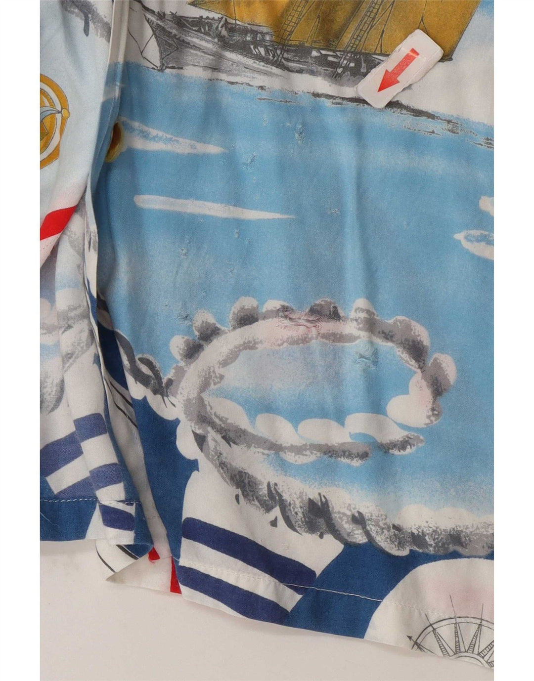 Vintage Mens Graphic Shirt Large Blue