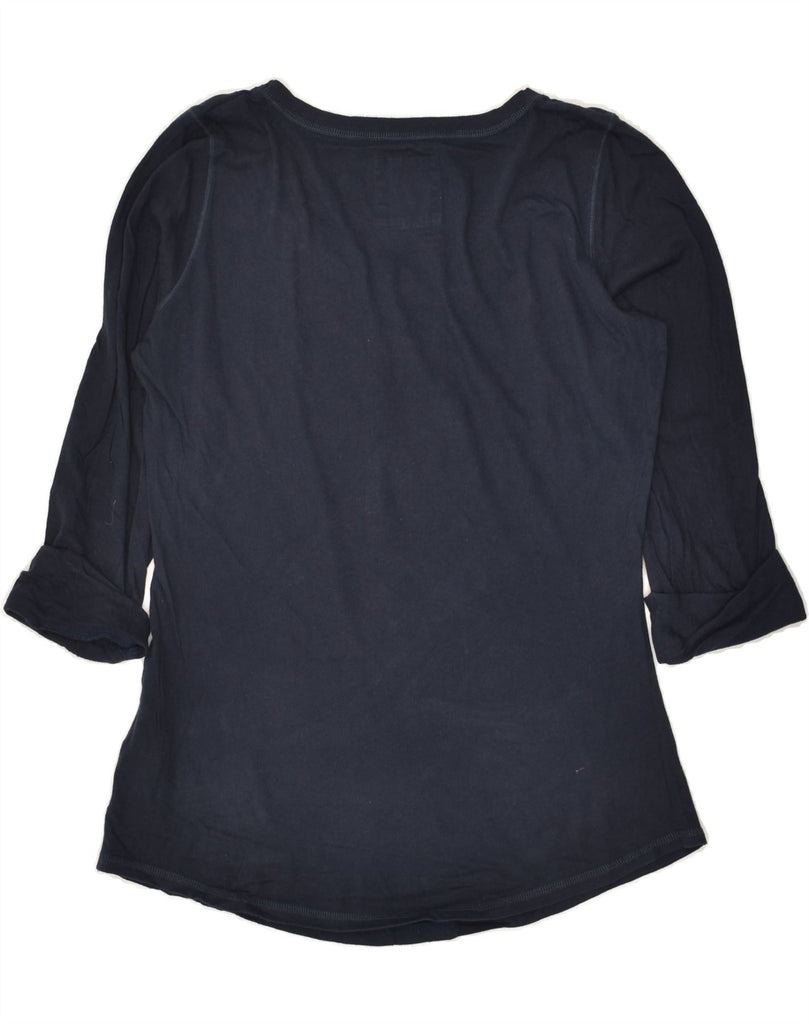 HOLLISTER Womens Top 3/4 Sleeve UK 12 Medium Navy Blue Cotton | Vintage Hollister | Thrift | Second-Hand Hollister | Used Clothing | Messina Hembry 