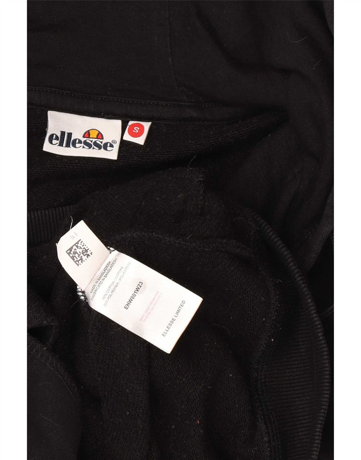 Ellesse Womens Oversized Zip Hoodie Sweater UK 10 Small Black Striped