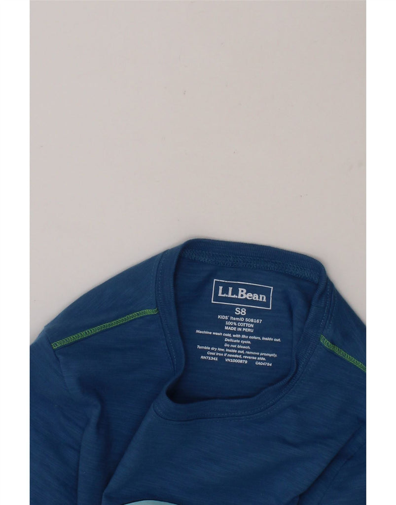 L.L.BEAN Boys Graphic T-Shirt Top 7-8 Years Small Blue Cotton Vintage L.L.Bean and Second-Hand L.L.Bean from Messina Hembry 