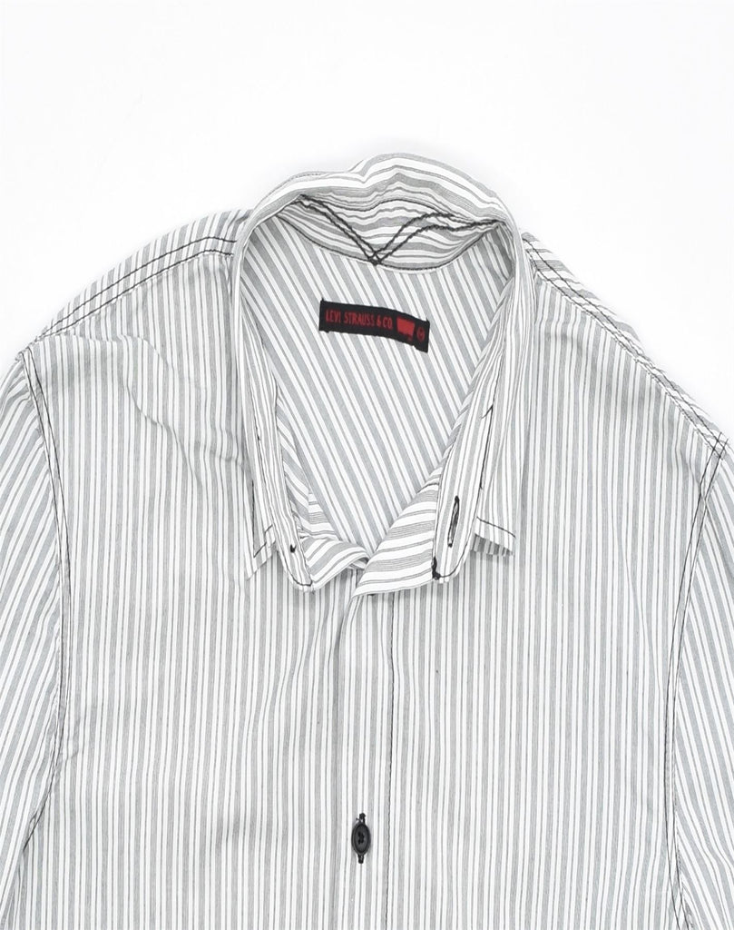 LEVI'S Mens Shirt Medium Grey Striped | Vintage | Thrift | Second-Hand | Used Clothing | Messina Hembry 