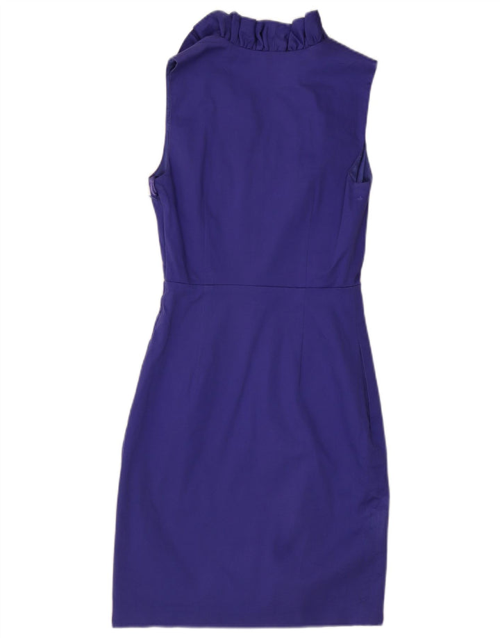TED BAKER Womens Sleeveless Sheath Dress Size 1 Small Purple Cotton