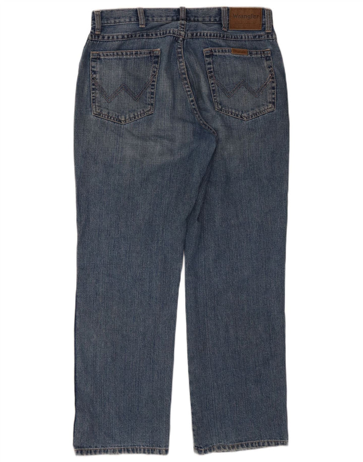 Wrangler Mens Regular Fit Straight Jeans W34 L30 Blue Cotton