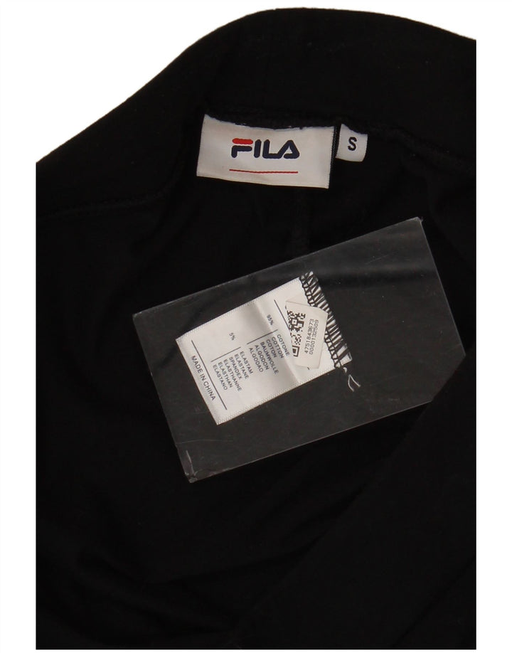 Fila Womens Graphic Leggings UK 10 Small  Black Cotton
