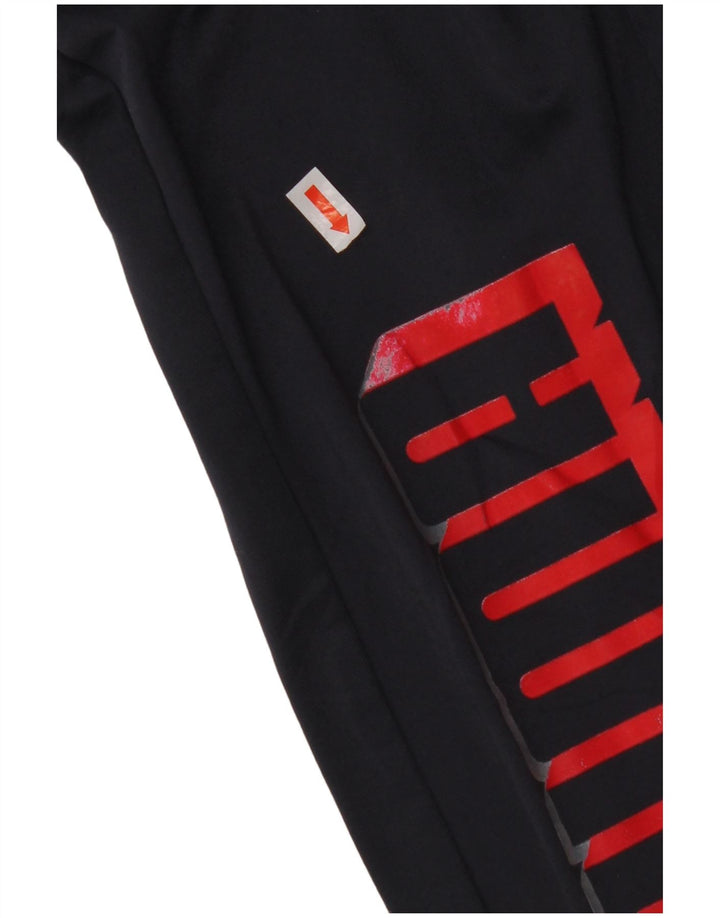 PUMA Boys Graphic Tracksuit Trousers Joggers 13-14 Years Large Navy Blue