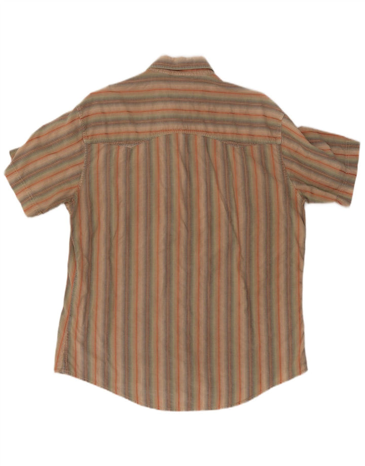 MARLBORO CLASSICS Mens Short Sleeve Shirt 2XL Multicoloured Striped Cotton