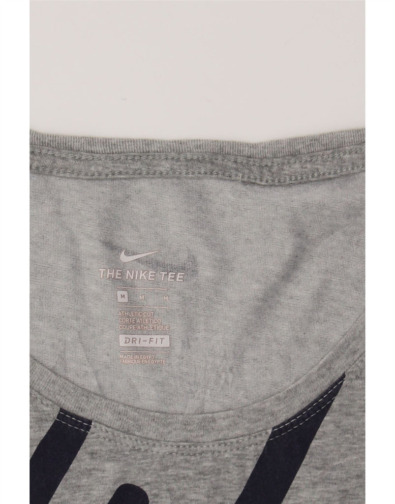 NIKE Womens Dri Fit Graphic T-Shirt Top UK 12 Medium Grey Cotton Vintage Nike and Second-Hand Nike from Messina Hembry 