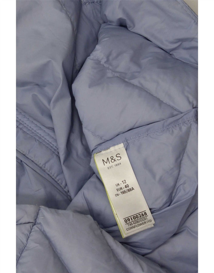 Marks & Spencer Womens Padded Jacket UK 12 Medium Blue Polyamide