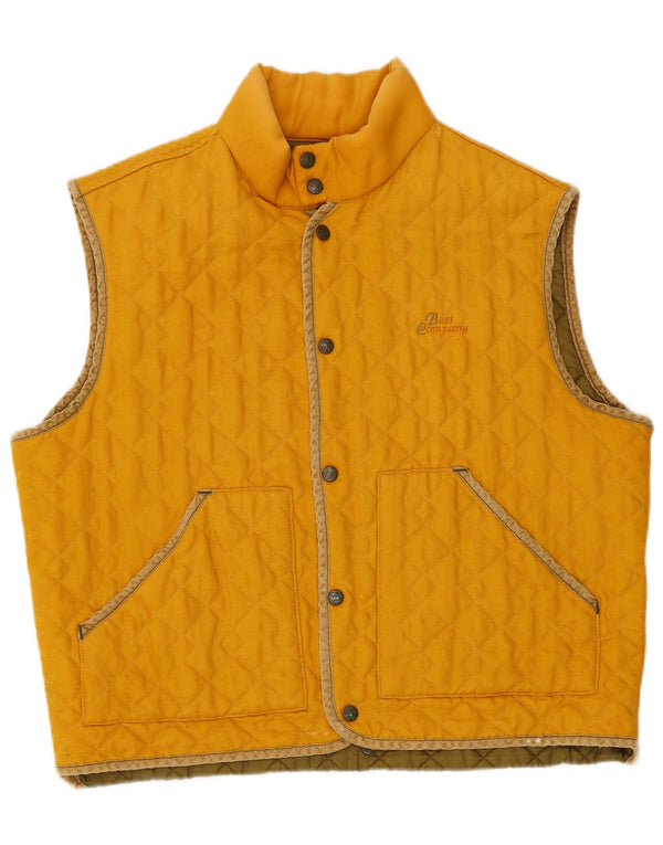 Best Company Mens Quilted Gilet UK 38 Medium Yellow Polyamide