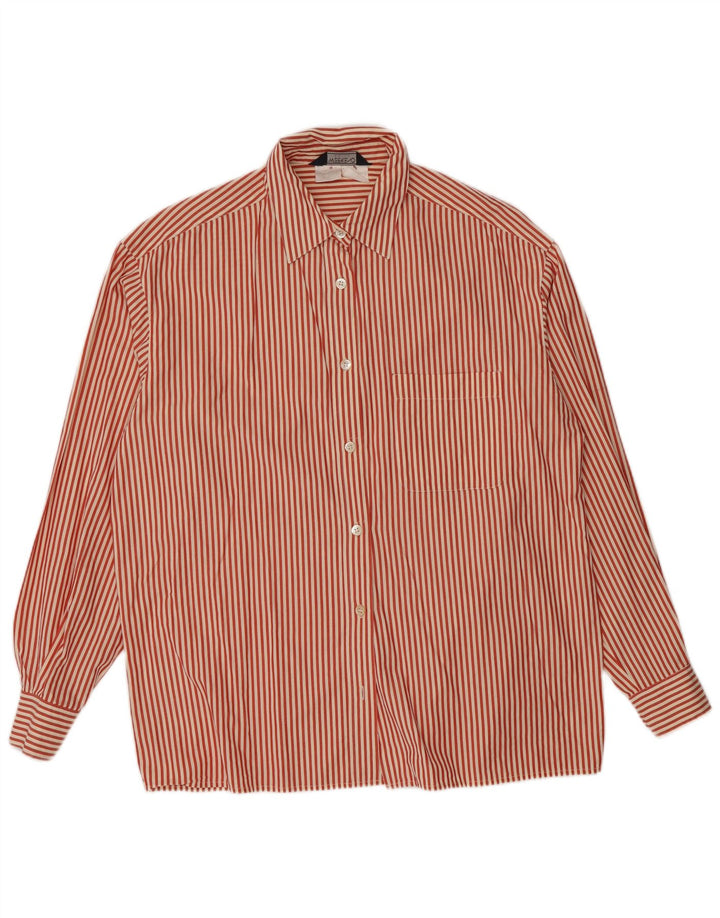 Max Mara Womens Weekend Shirt UK 16 Large Red Pinstripe Cotton