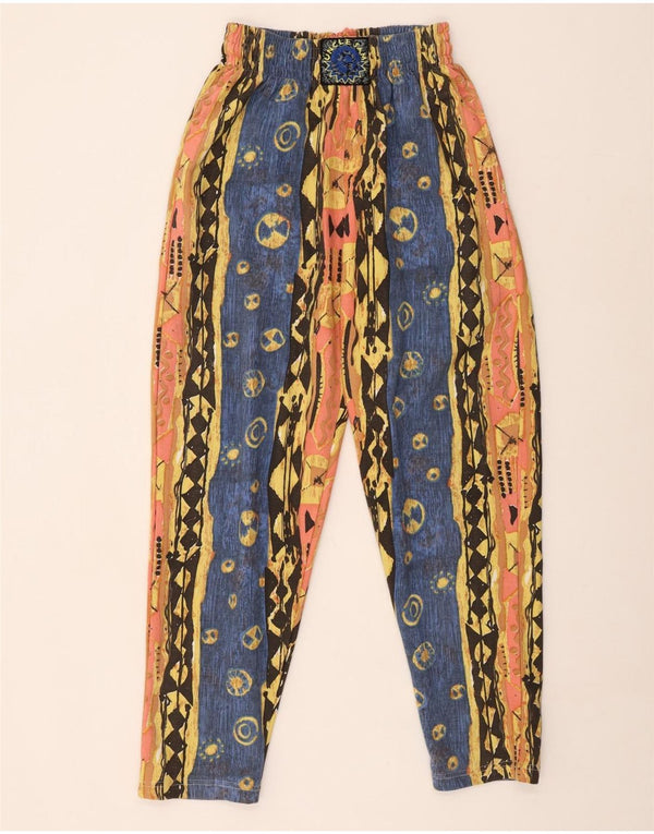 Uncle Sam Womens High Waist Trousers Small W27 L29 Multicoloured Cotton