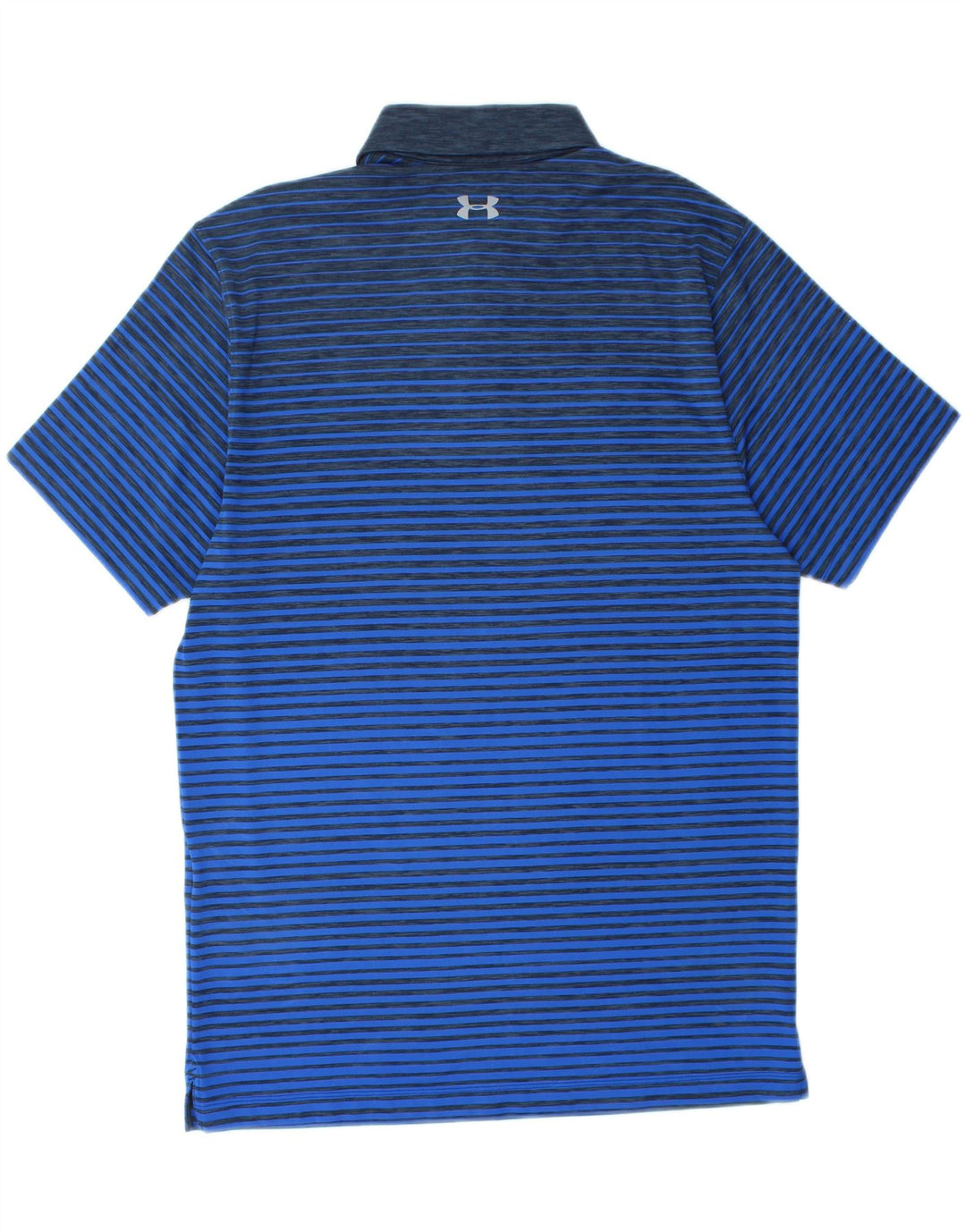 UNDER ARMOUR Mens Heat Gear Graphic Polo Shirt Medium Blue Striped