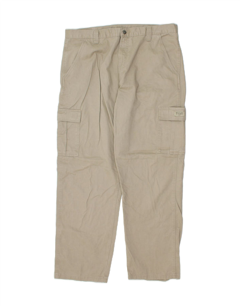 WRANGLER Mens Straight Cargo Trousers W38 L32 Grey Cotton | Vintage Wrangler | Thrift | Second-Hand Wrangler | Used Clothing | Messina Hembry 