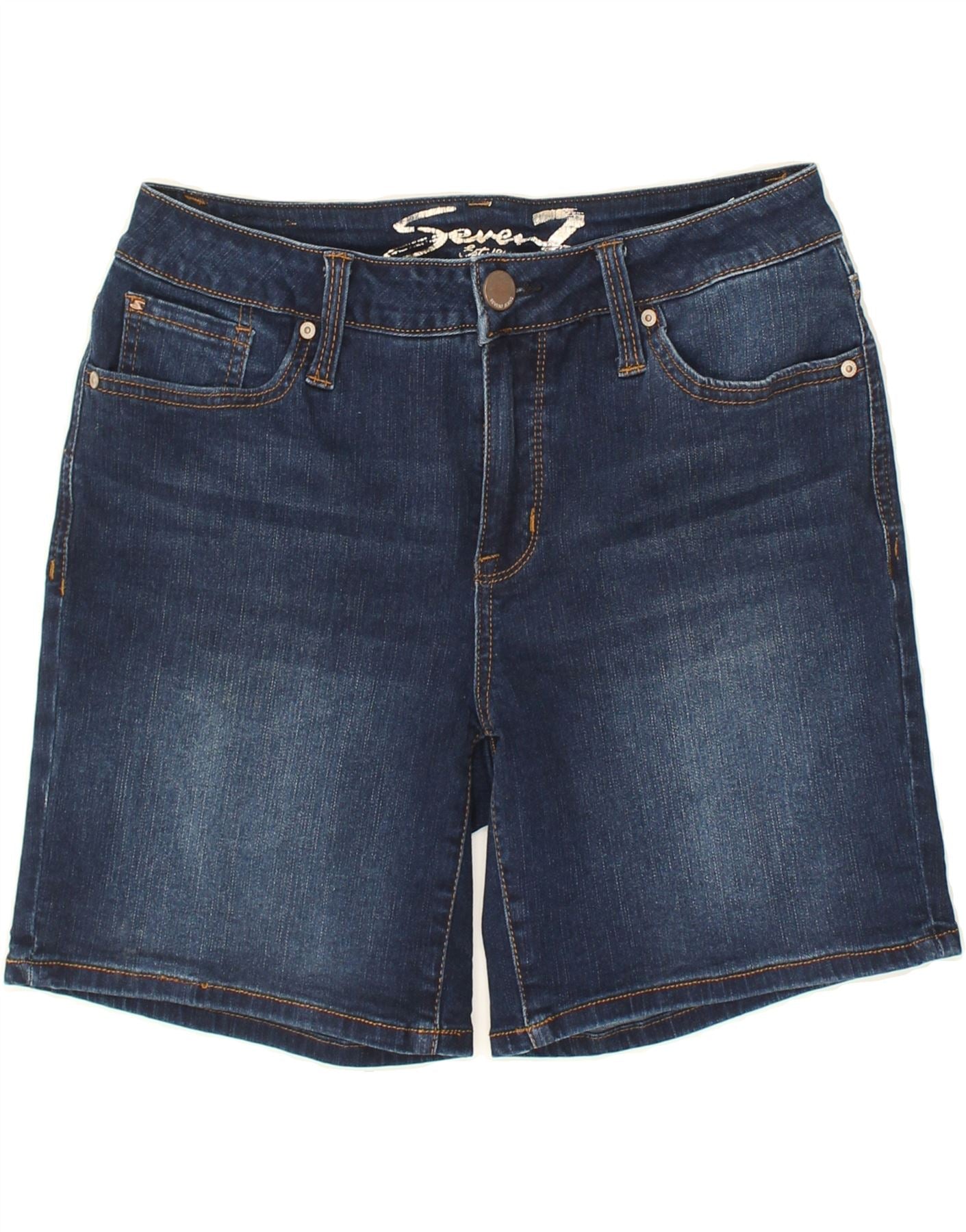 SEVEN Womens Denim Shorts US Medium W30 Navy Blue Cotton