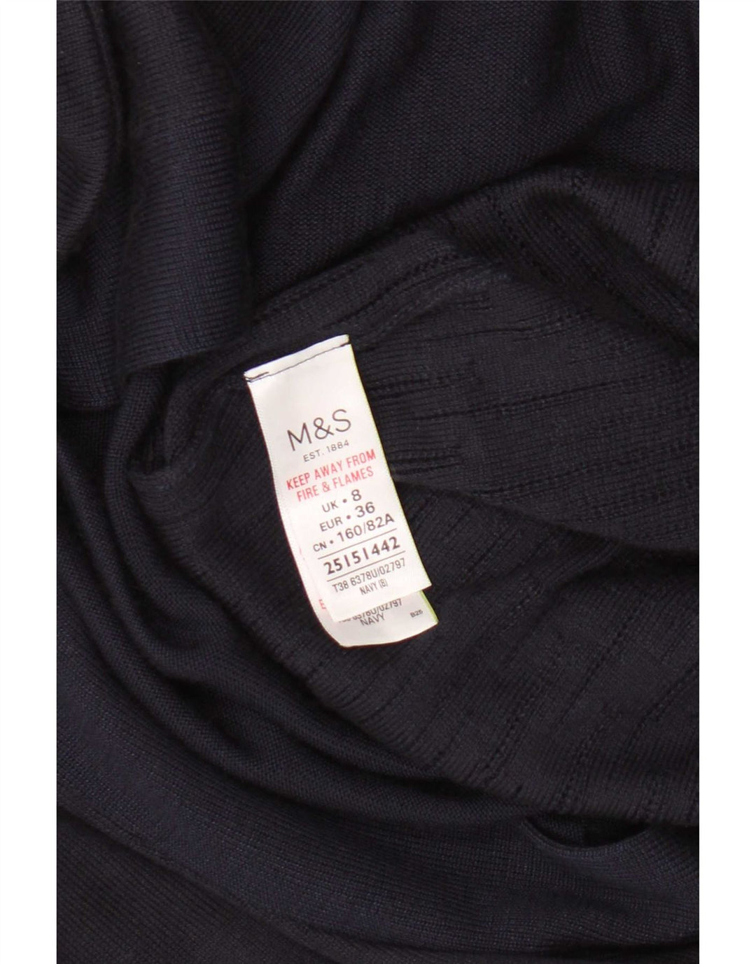 Marks & Spencer Womens Open Cardigan Sweater UK 8 Small Navy Blue Viscose