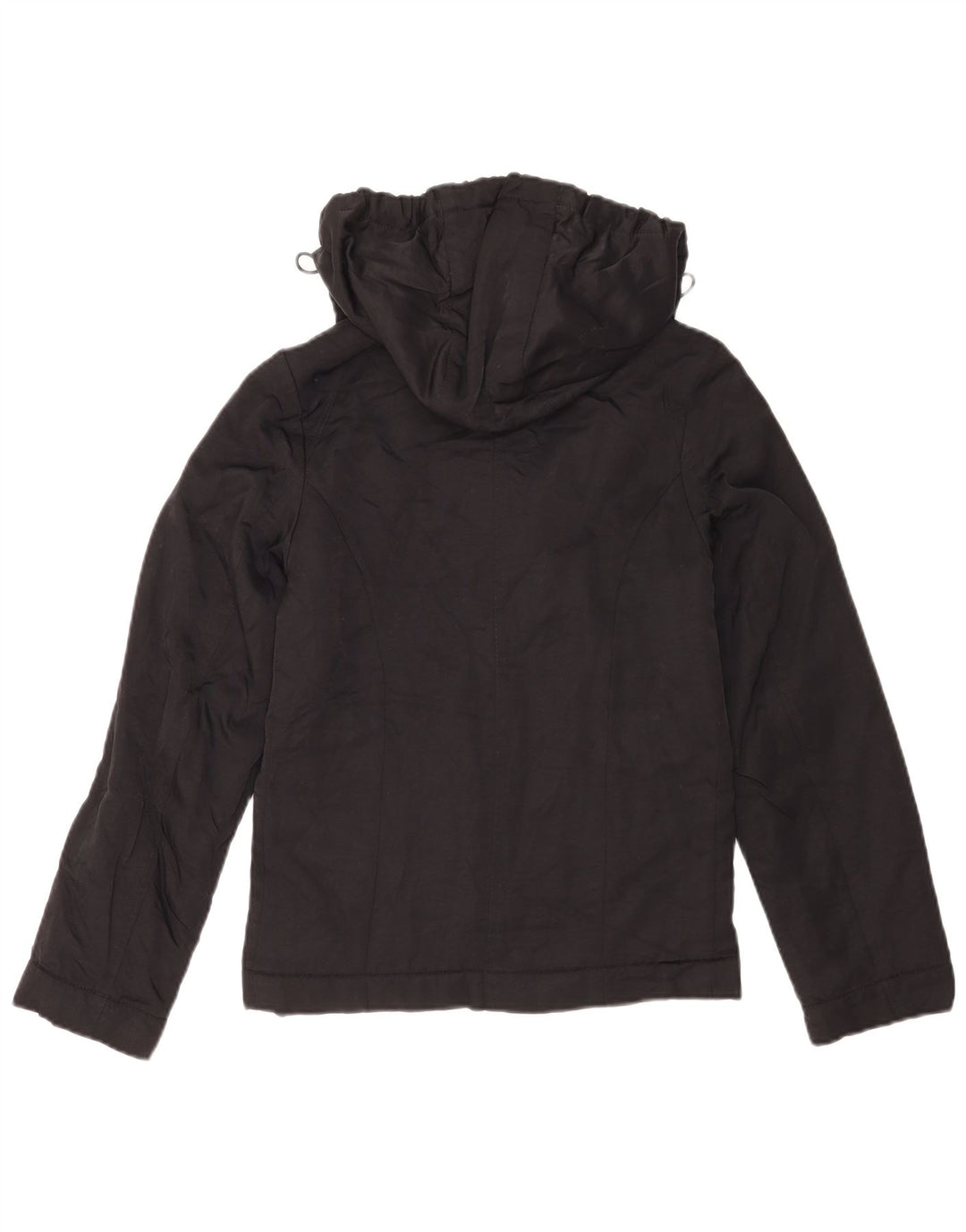 Gas Womens Hooded Bomber Jacket UK 6 XS Black Polyamide