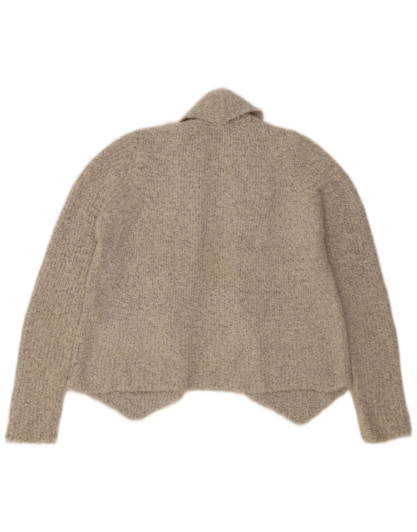 Marks & Spencer Womens Crop Open Cardigan Sweater UK 14 Medium Grey Flecked