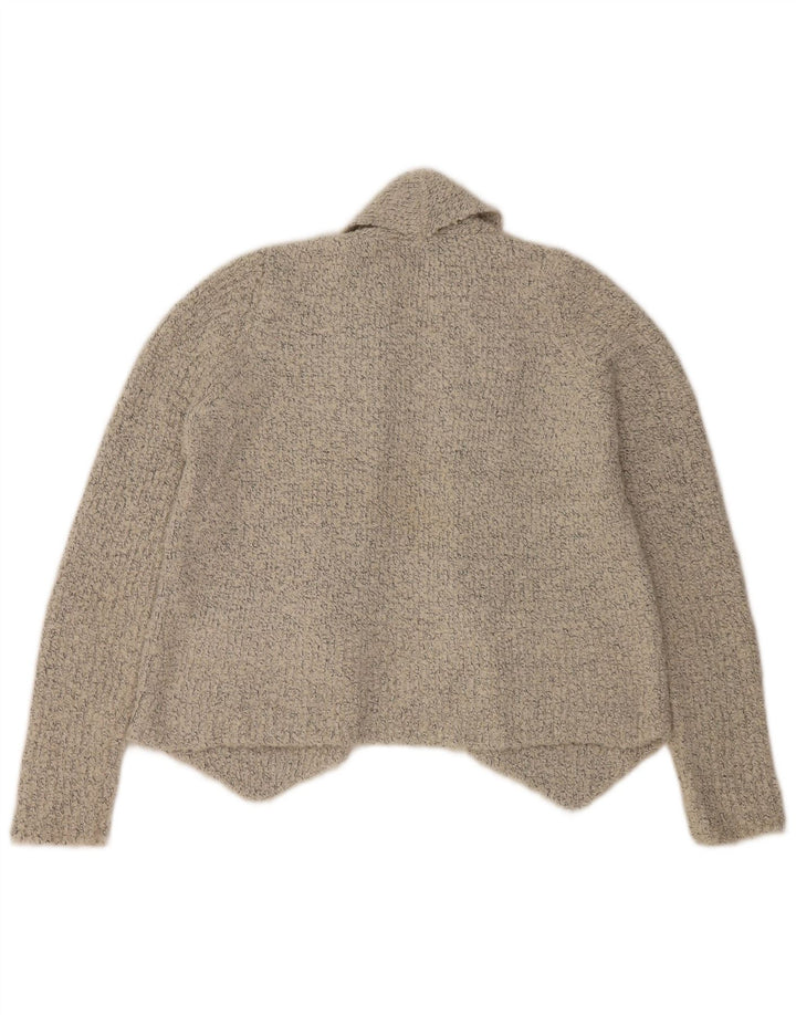 Marks & Spencer Womens Crop Open Cardigan Sweater UK 14 Medium Grey Flecked
