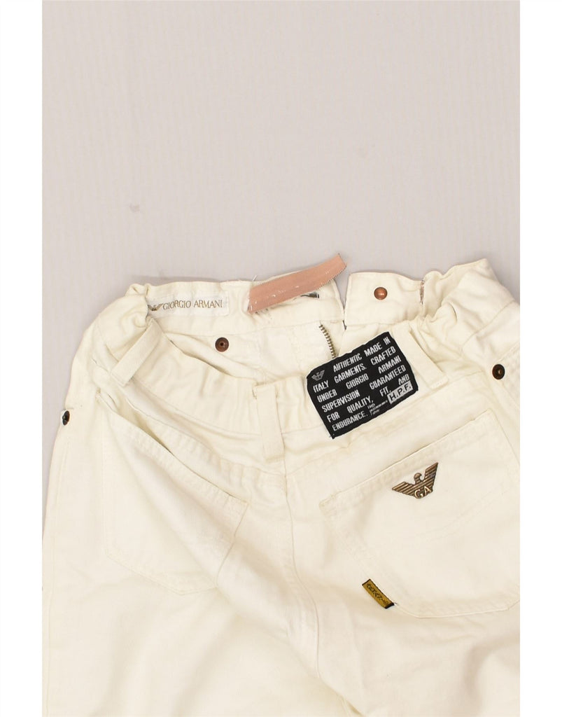 ARMANI Womens Denim Shorts IT 38 XS W24 Off White | Vintage Armani | Thrift | Second-Hand Armani | Used Clothing | Messina Hembry 