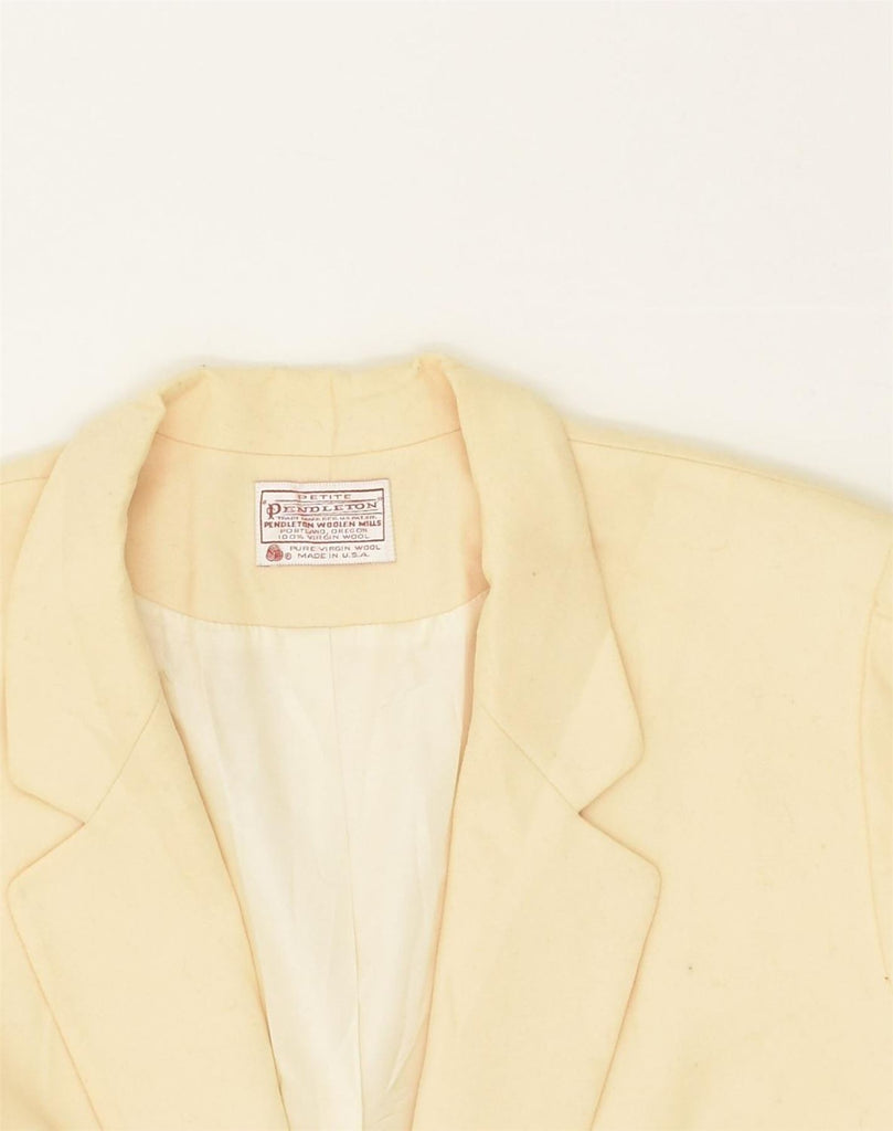 PENDLETON Womens 1 Button Blazer Jacket UK 16 Large Beige Virgin Wool | Vintage Pendleton | Thrift | Second-Hand Pendleton | Used Clothing | Messina Hembry 