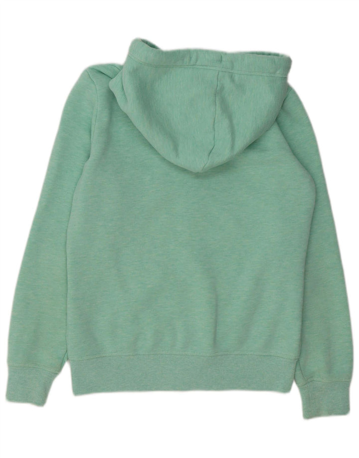 SUPERDRY Womens Zip Hoodie Sweater UK 12 Medium  Green Cotton